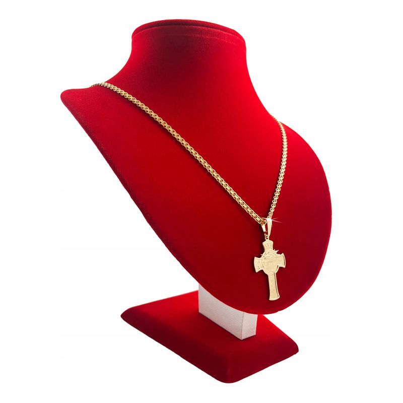 Złoty Łańcuszek Męski 70 Cm Z Krzyżykiem, Bismark, Srebro Pr. 925 + Gr