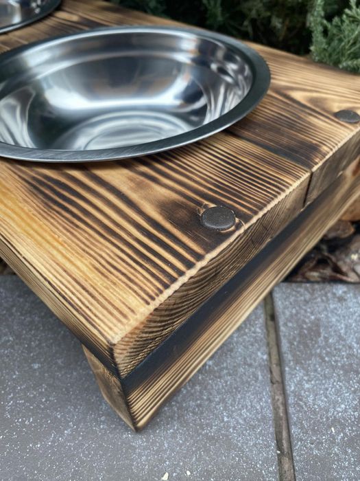 Дерев'яна підставка для мисок собак і котів