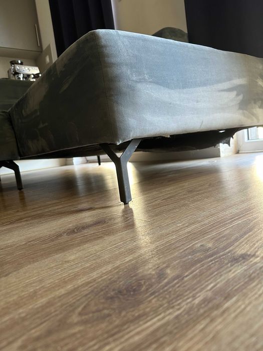 Narożnik welurowy niebieski 260x160 - stan bardzo dobry, Kraków