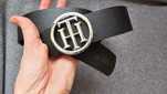 Tommy Hilfiger pasek 120 cm nowy czarny klamra srebrna damski