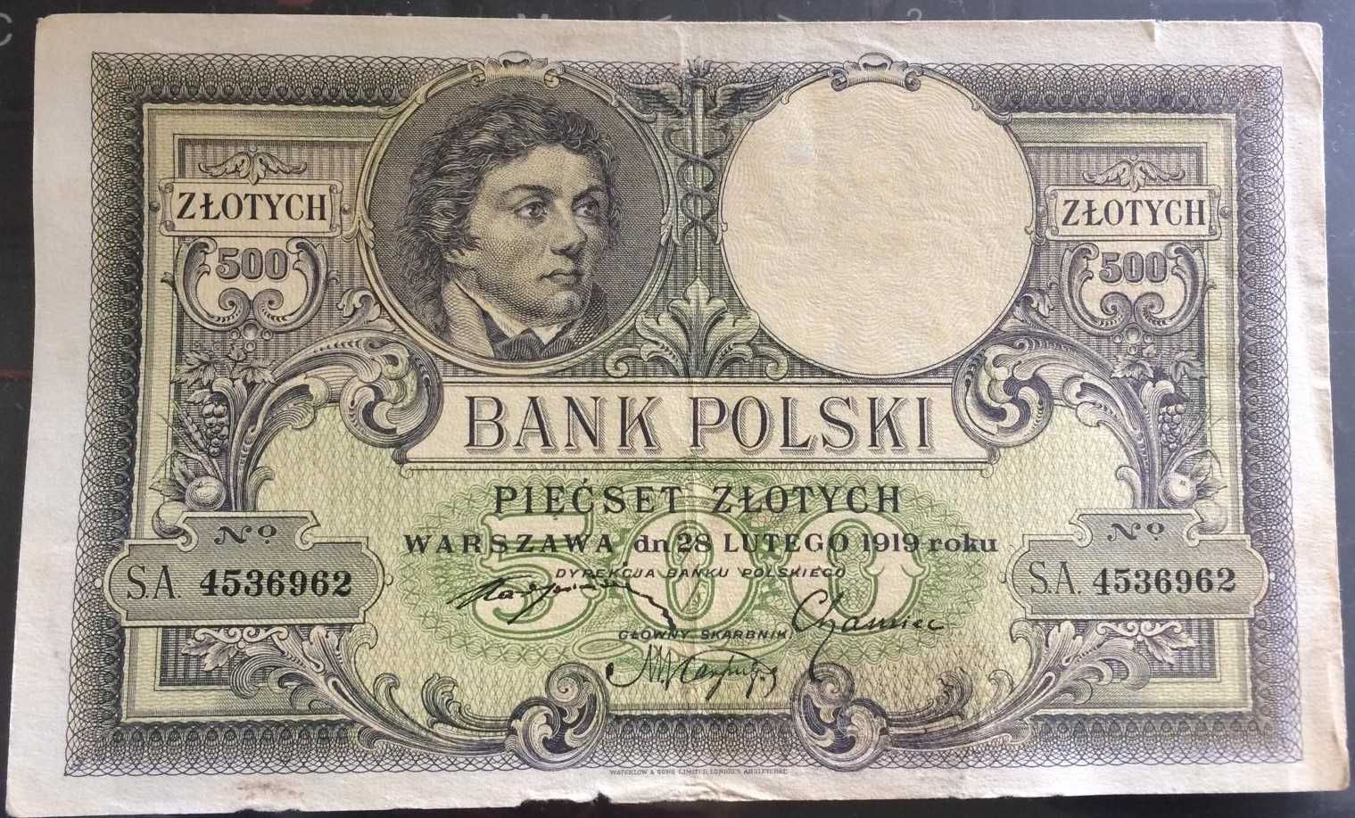 banknot 500 zł, 1919r.