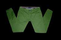 Брюки s-m зеленые косые карманы зауженные бренд Zara men стиль