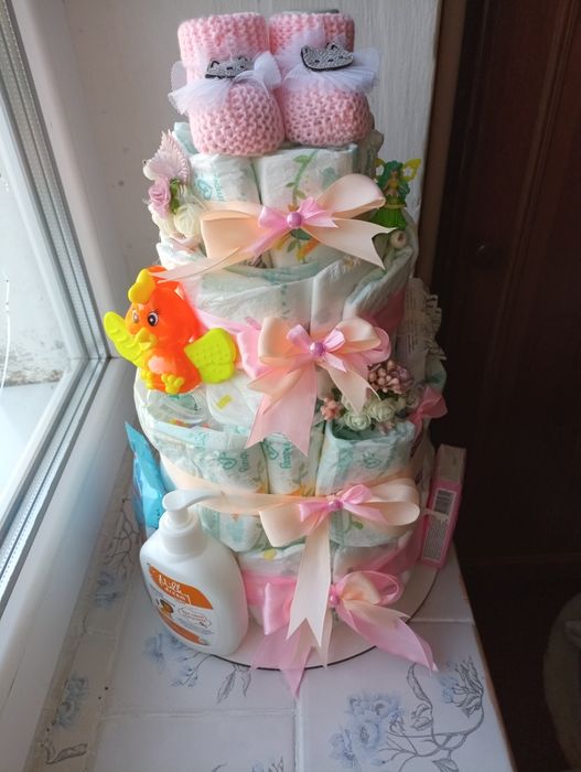 Торт з памперсів подарок на хрестини подарок на родини памперси