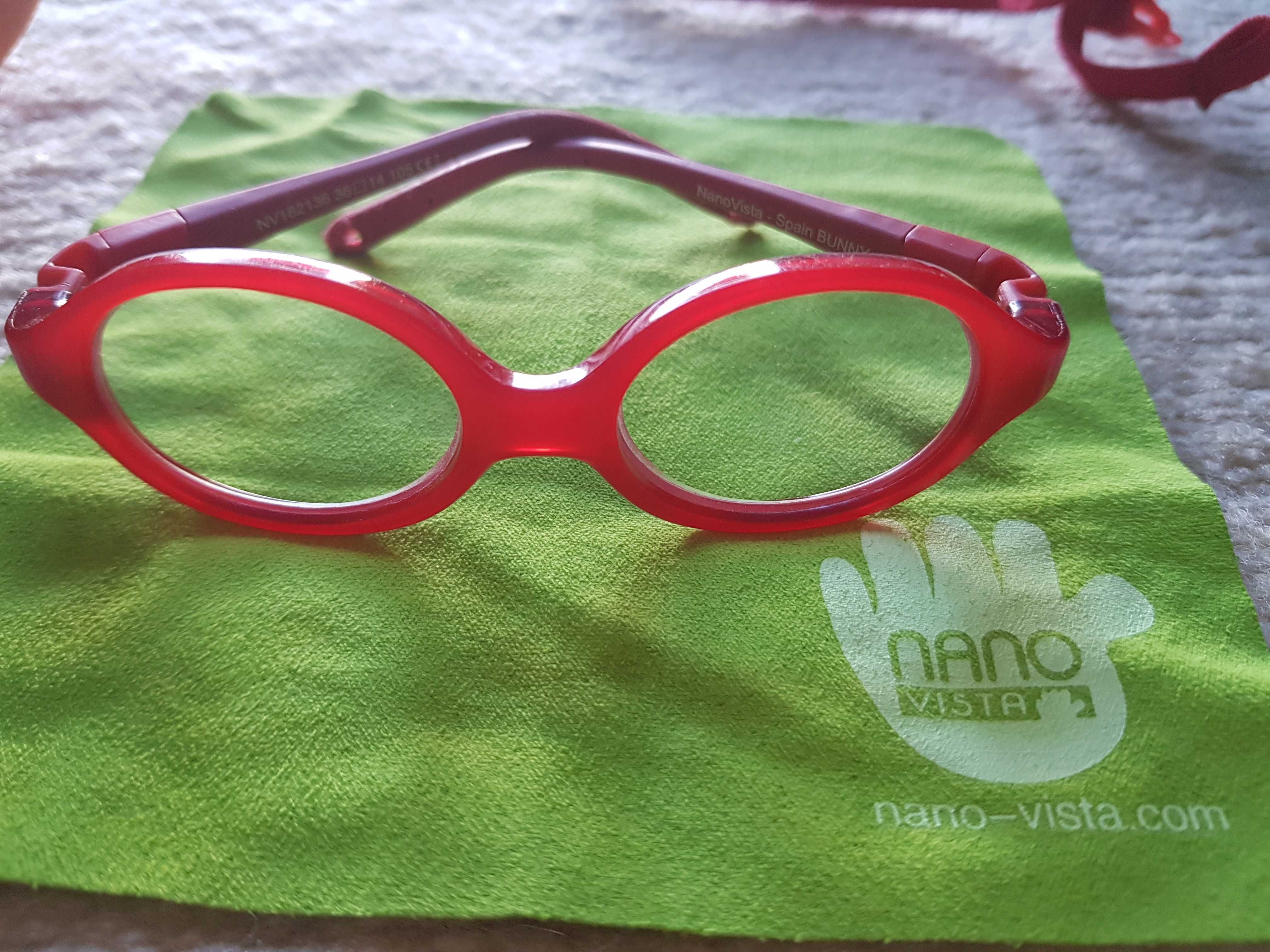 nano vista bunny  okulary oprawki dziecięce  czerwone   komplet