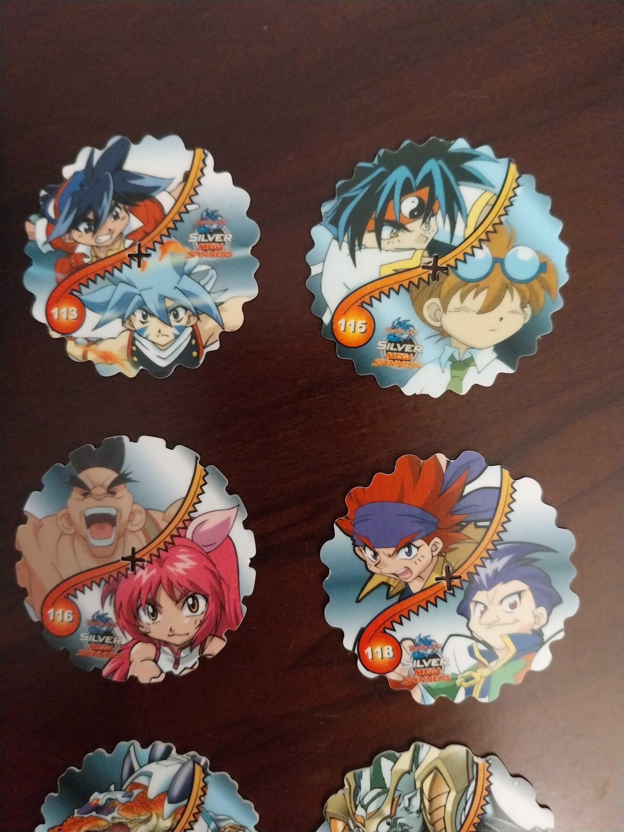 Lote 5 Beyblade Silver Mega Spinners