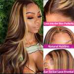 Peruka lace front długie włosy, pasemka