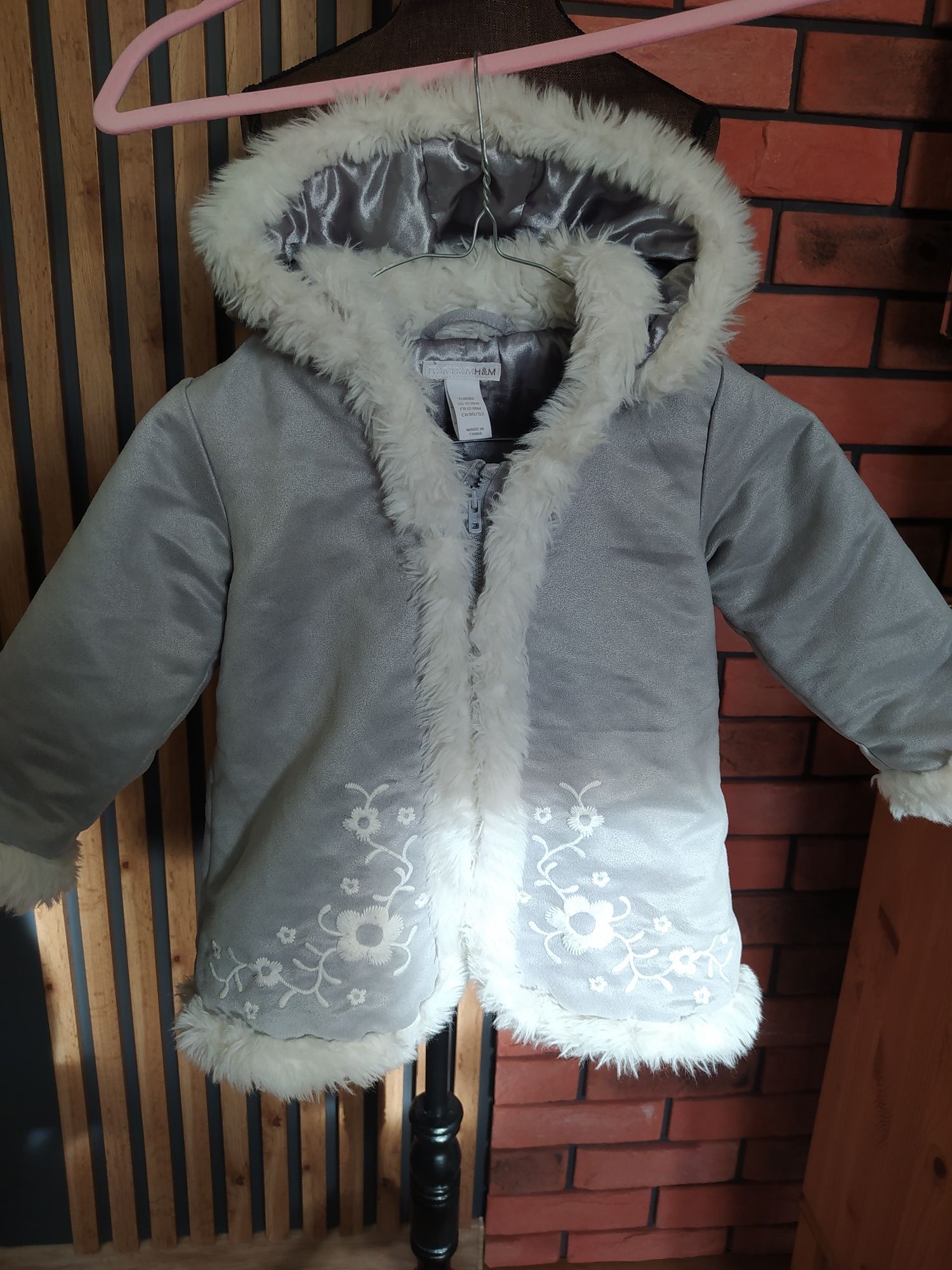 H&M Płaszczyk futerko rozm 86( 12-18 mc)