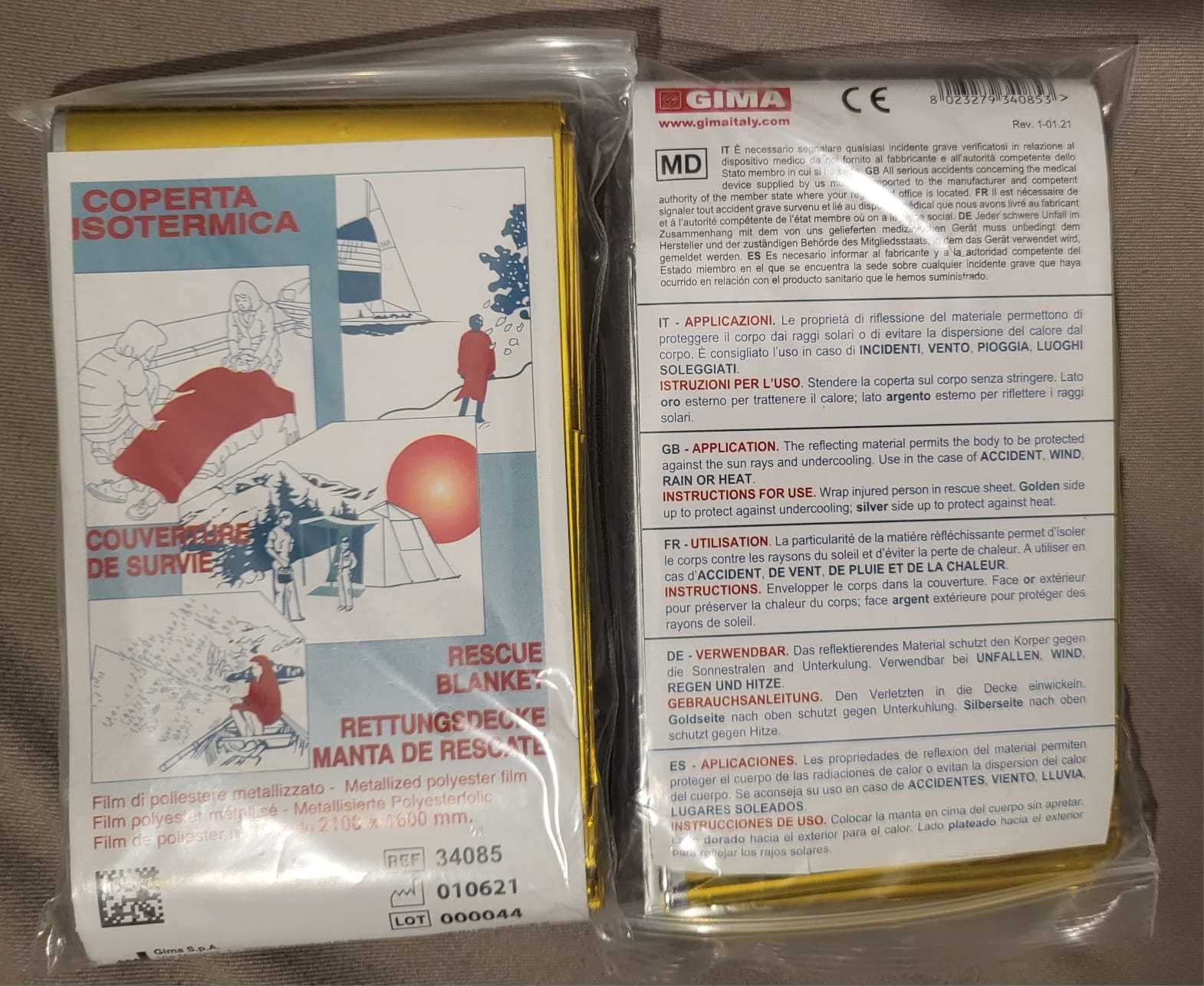 Folia życia, koc ratunkowy, izotermiczny, Dwie sztuki. Okazja!