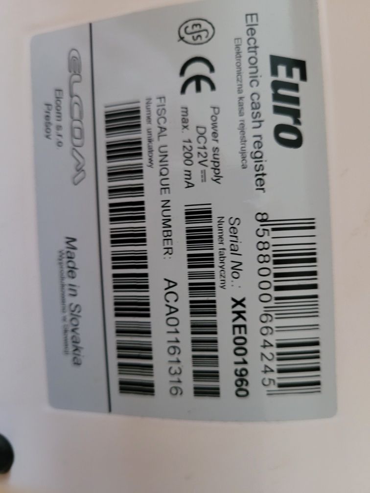 Elektroniczna kasa fiskalna Euro - elcom -