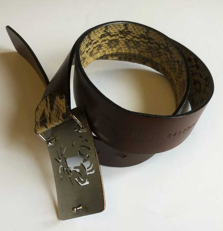 Tiger of Sweden pasek na bolec vintage, snake's ,101x5,5