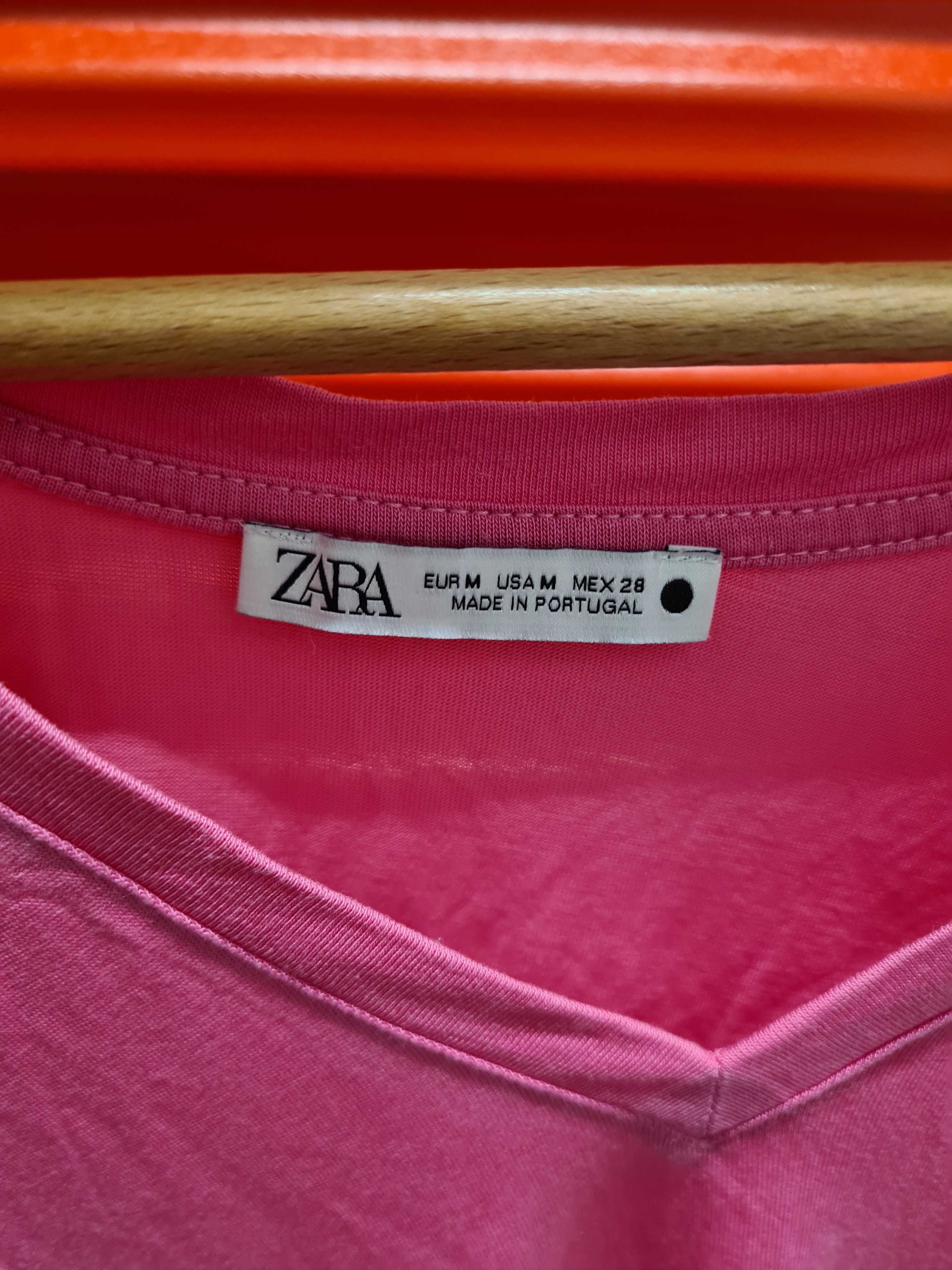 Różowy T-shirt Zara