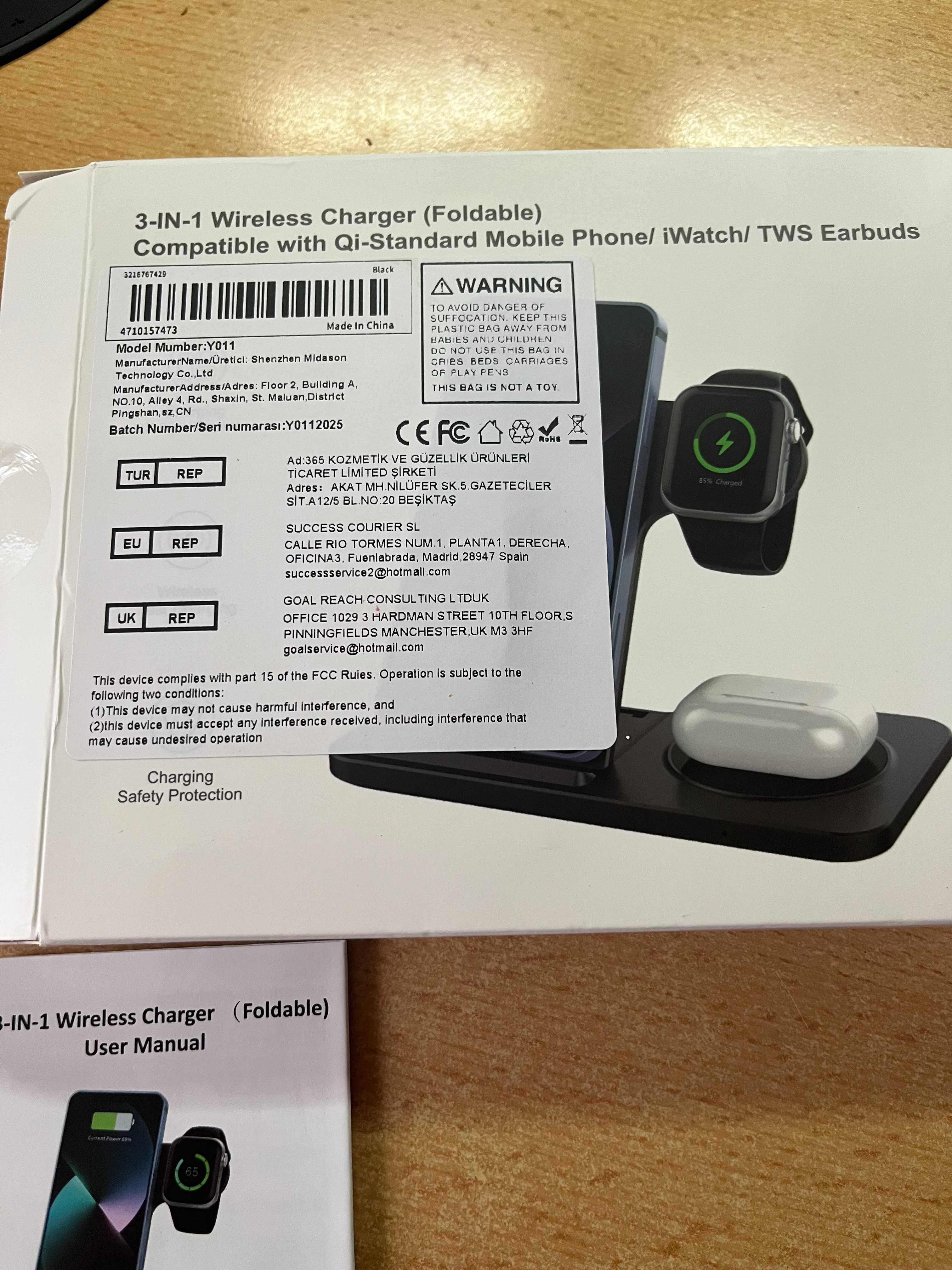 Швидка бездротова зарядна станція, для iPhone та iWatch , для Airpods