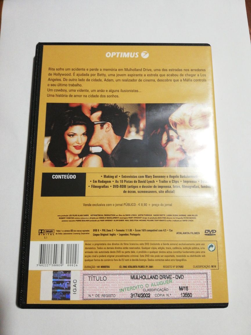 DVD Filme Mulholland Drive