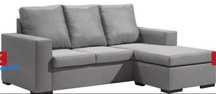 Sofá com chaise long (faz cama casal)