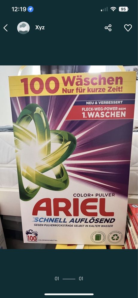 Niemiecki proszek Ariel do koloru