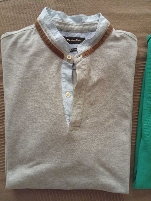 Polo cinza claro Massimo Dutti