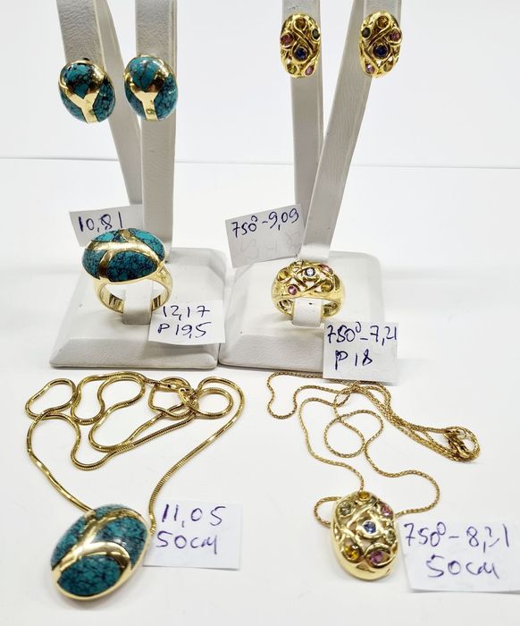 Продам золотые изделия с бирюзой и полудрагоценнымикамнями