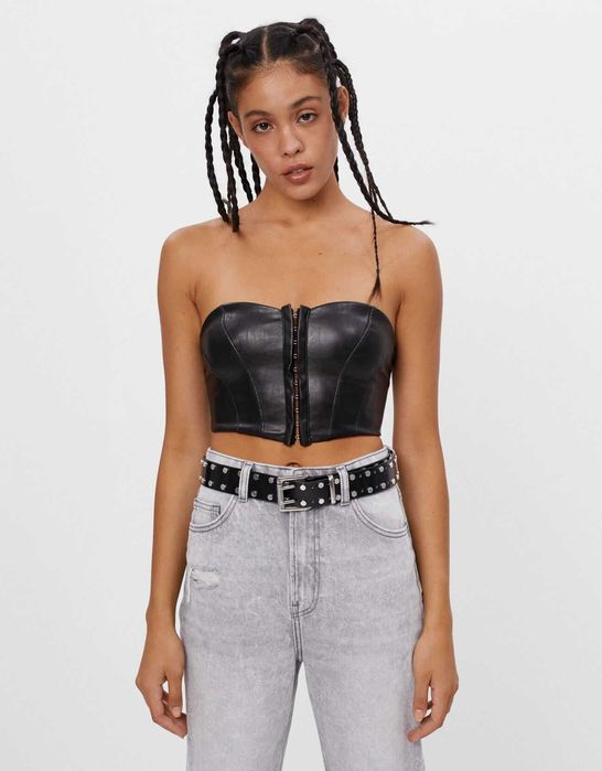 Corset / corpete de pele VEGAN Bershka | tam. XS | c/ ofertas