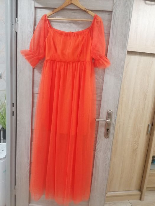 Długa sukienka na sesję ciążową XL