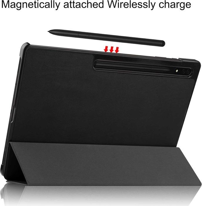 FTRONG etui do Samsung Galaxy Tab S8 Ultra stojak magnes czarne skóra