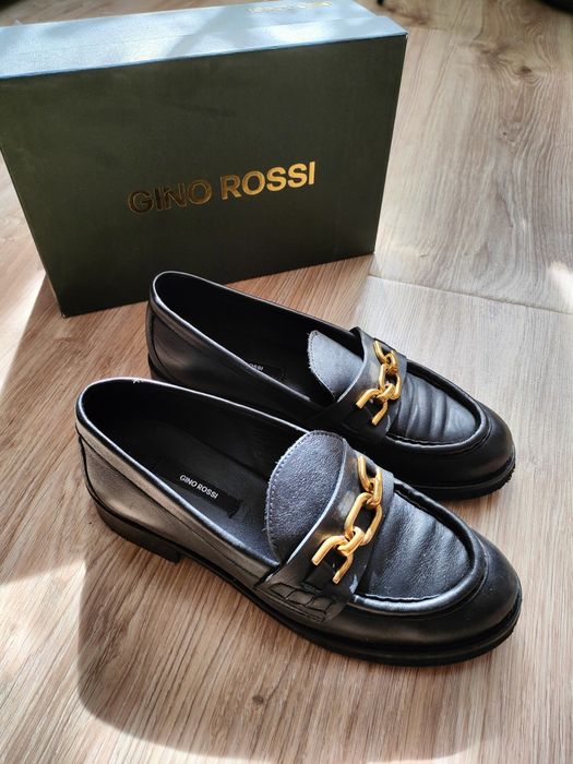 Półbuty mokasyny skóra naturalna Gino Rossi 38