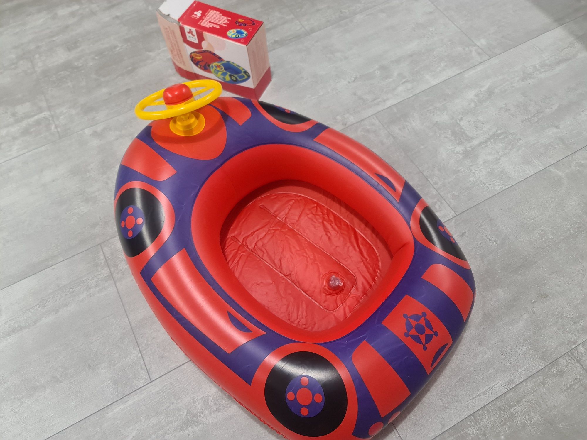 Łódka dmuchana, ponton z kierownicą dla dziecka