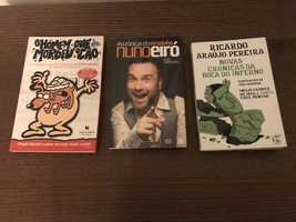 3 livros- Ricardo Araújo Pereira, Nuno Markl e Nuno Eiró