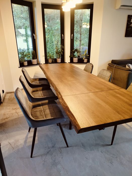 Stół dębowy nowoczesny loft industrial rozkładany