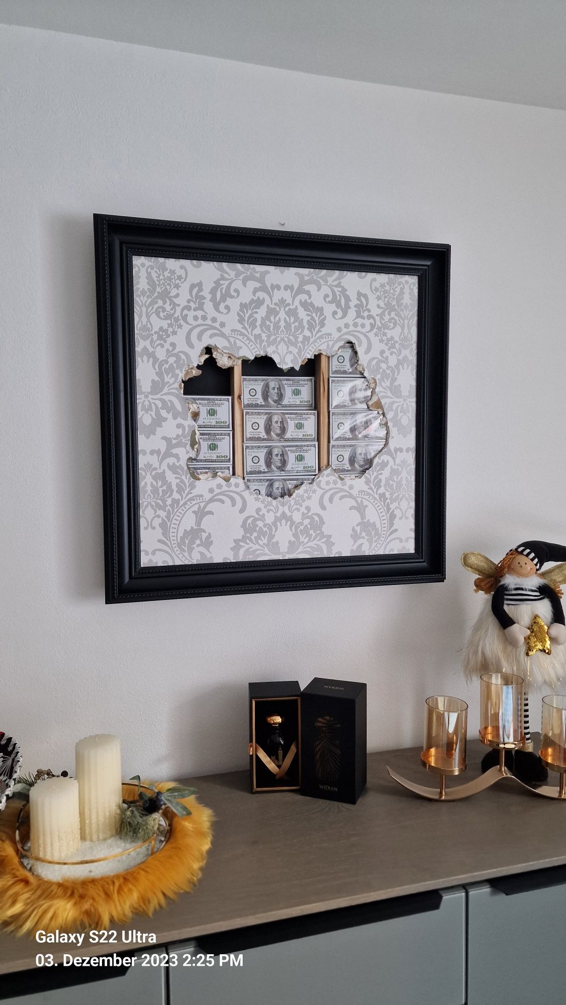 Luksusowy Obraz 3d Kunst US DOLAR W SCIANIE