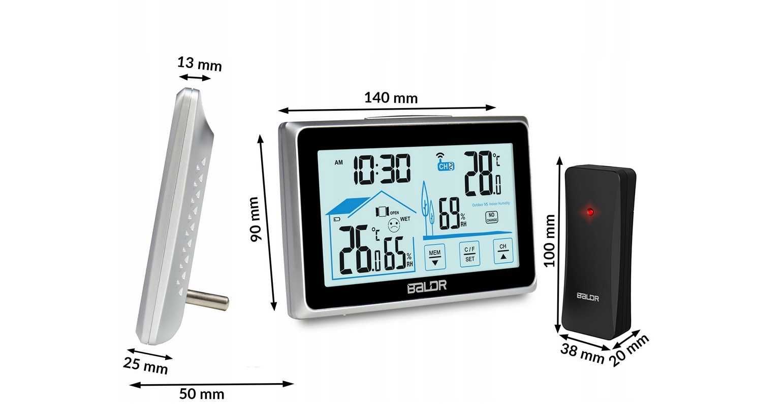 PRECYZYJNA Bezprzewodowa Stacja Pogodowa BALDR Na Zimę Nowa!