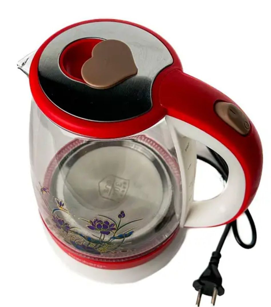 Электрический чайник 1.8л. Rainberg  998 с LED подсветкой, стеклянный