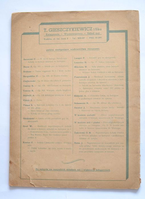 Zbiór najpiękniejszych utworów na fortepian w opracowaniu M. Wożnego