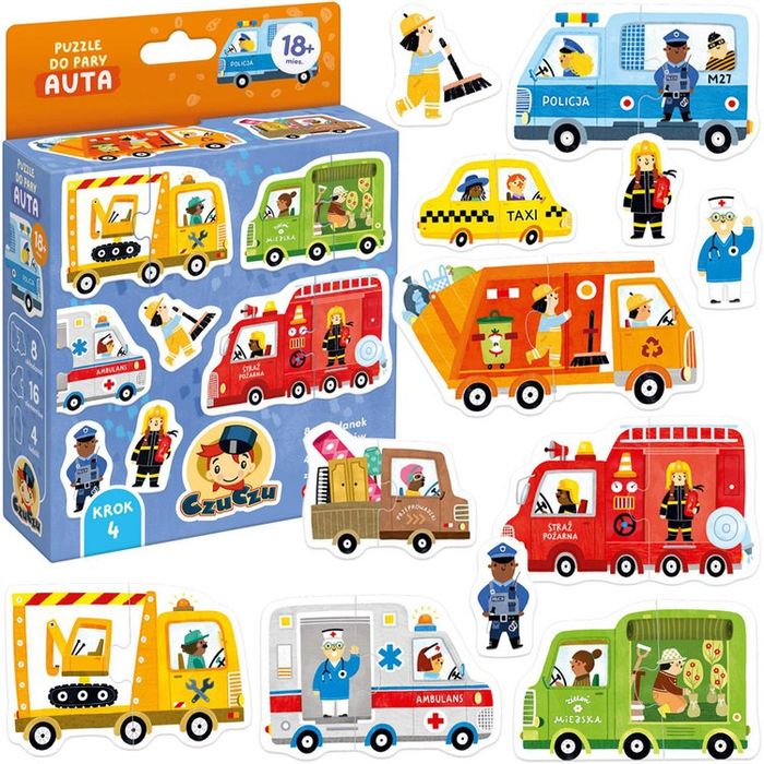 CzuCzu Puzzle do pary 18m+ AUTA ZA5661