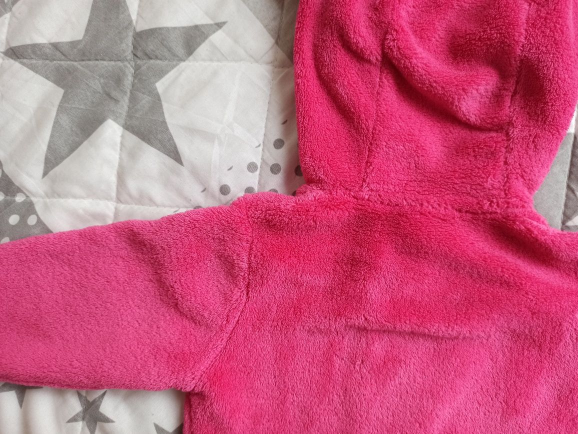 Bluza pluszowa z uszami Lidl rozm. 74/80 fuksja
