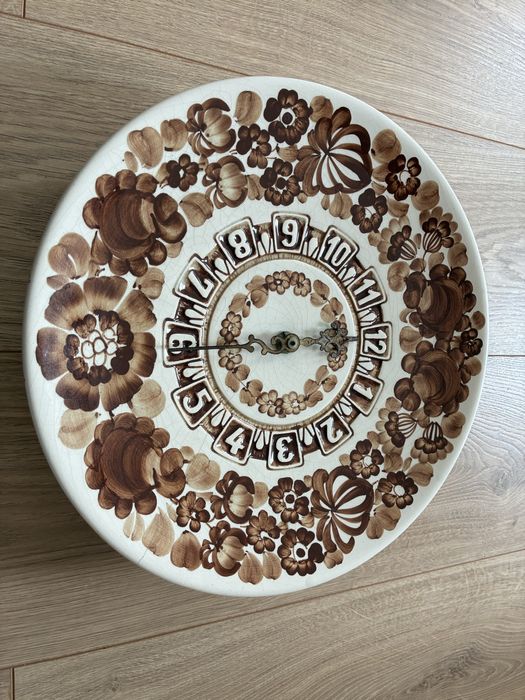 Ceramiczny zegar ścienny PRL