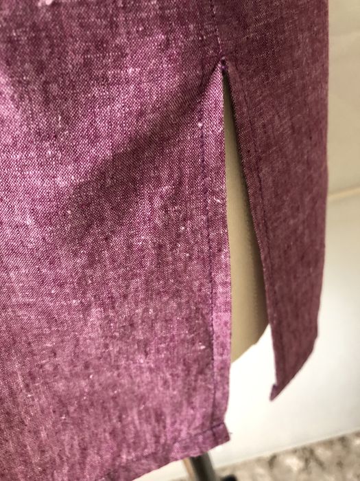 Lniana bluzka ze stójką